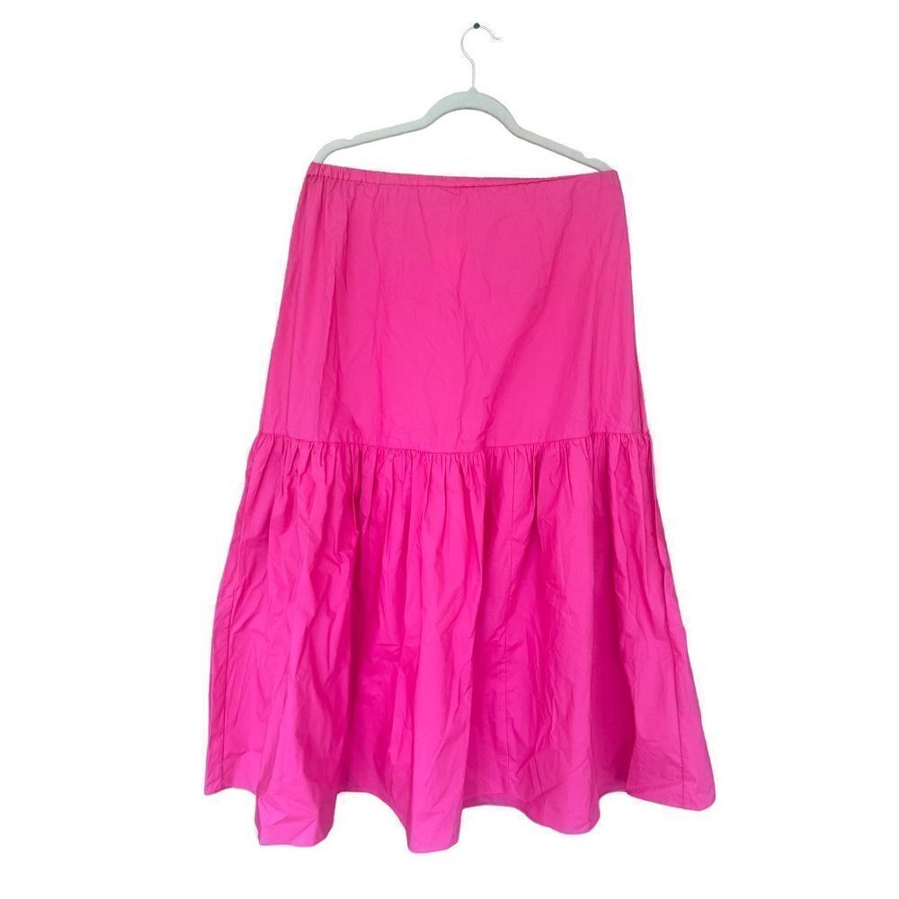H&M Women’s Pink High Waist Cerise Long Flare Skirt Size S NWT - Picture 3 of 4